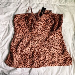 Lulu’s NWT pink cheetah print midi